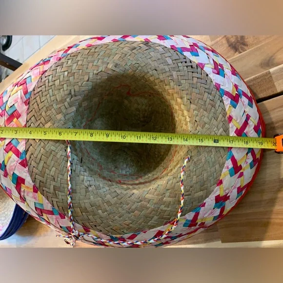 Mexican Straw Colored Edge Sombrero| NWT - Picture 5 of 7